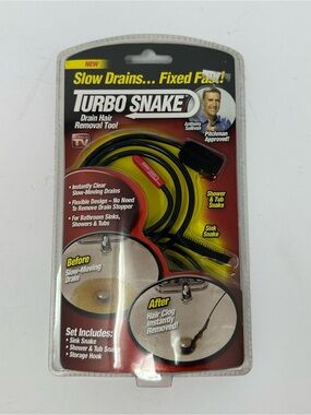 NEW! Turbo Cleaner Sink Shower Snake Dredger Unclog Drain Hair Removal A9